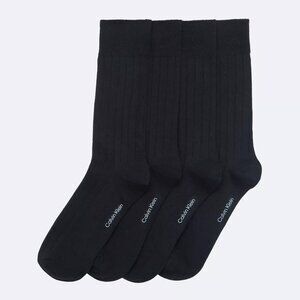 4 pair Calvin Klein ribbed, lightweight crew Socks